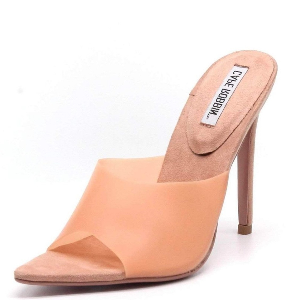 Cape Robbin Blush Peachy Open Mule Stiletto Heels